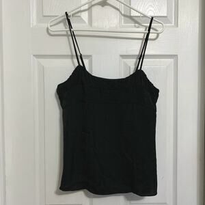 Banana Republic Black Ruffled Neckline Black Camisole Size 8
